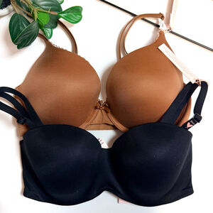 NEW Victoria's Secret Body By Victoria Bras 30DD Brown & Black Set of 2